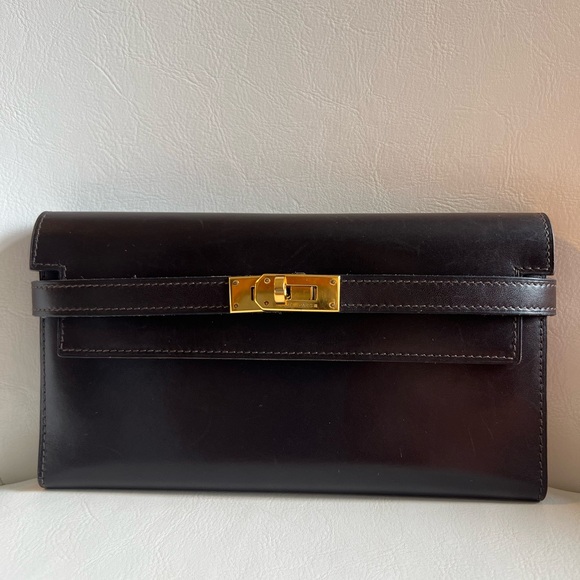 💯 Authentic Hermès Kelly Longue Wallet dark brown—SOLD - Picture 8 of 16
